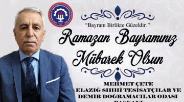 MEHMET ÇETE RAMAZAN BAYRAMI MESAJI