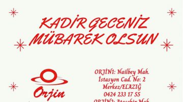 ORJİN İSKENDER KADİR GECESİ MESAJI