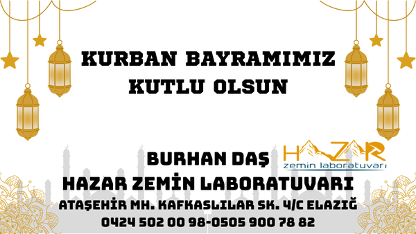 Hazar Zemin Laboratuvarı’nın Kurban Bayramı Mesajı