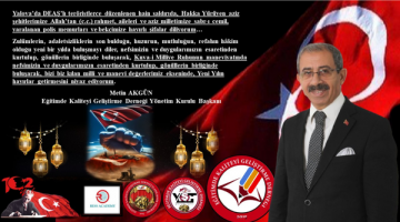 Başkan Akgün’den Şehitlerimizi Anma ve Yeni Yıl Mesajı…